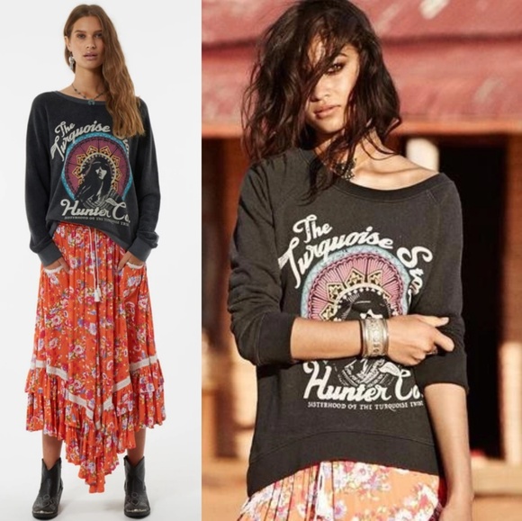 Spell Sweaters - Spell designs XS turquoise stone hunter sloppy joe pullover sweater